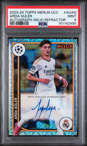 2023-24 Topps Merlin UEFA Club Competitions Autographs Arda Guler Mojo /99 PSA 9 