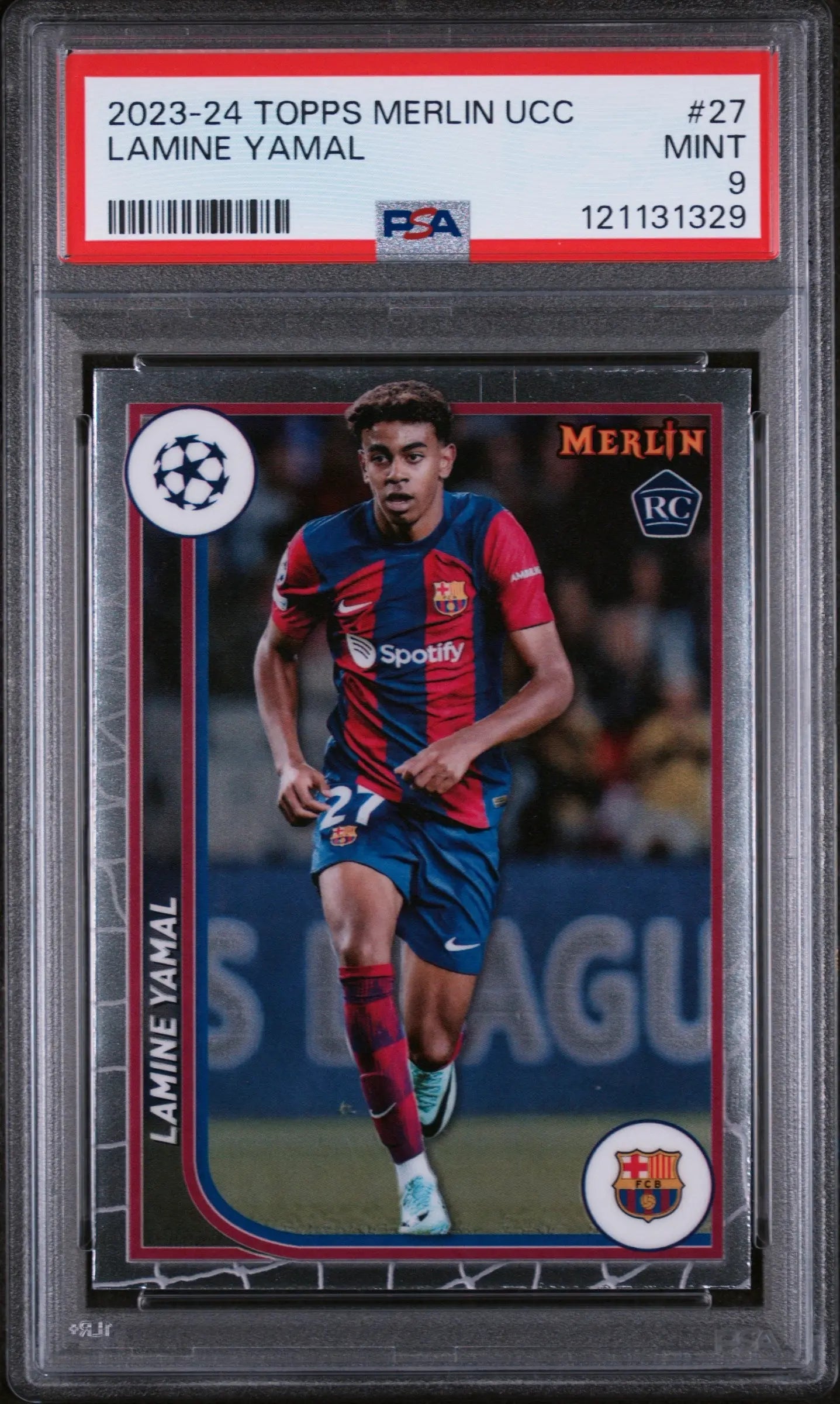 2023-24 Topps Merlin UEFA Club Competitions Rookie Lamine Yamal RC PSA 9 