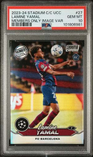 2023-24 Topps Stadium Club Chrome UCC Rookie Lamine Yamal Members Only RC PSA 10 