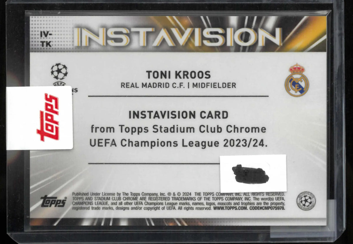 2023-24 Topps Stadium Club Chrome UCL Instavision Toni Kroos Gold /10 