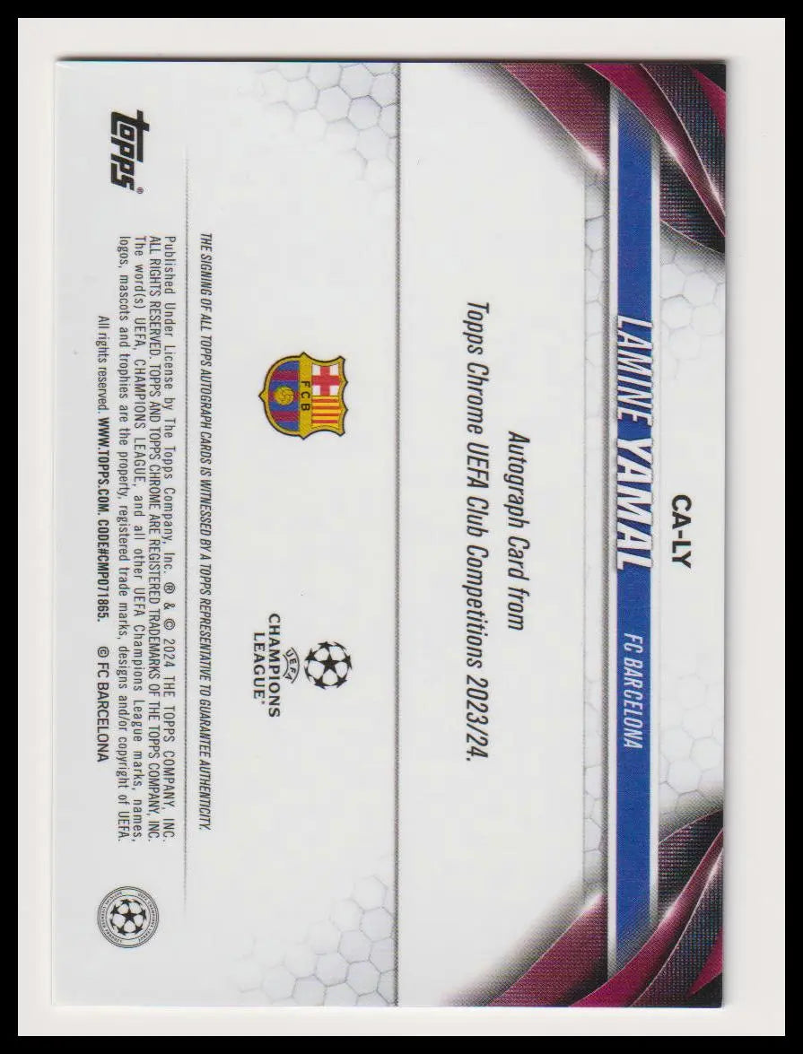 2023-24 Topps UCC Autograph Rookie Lamine Yamal Auto RC 