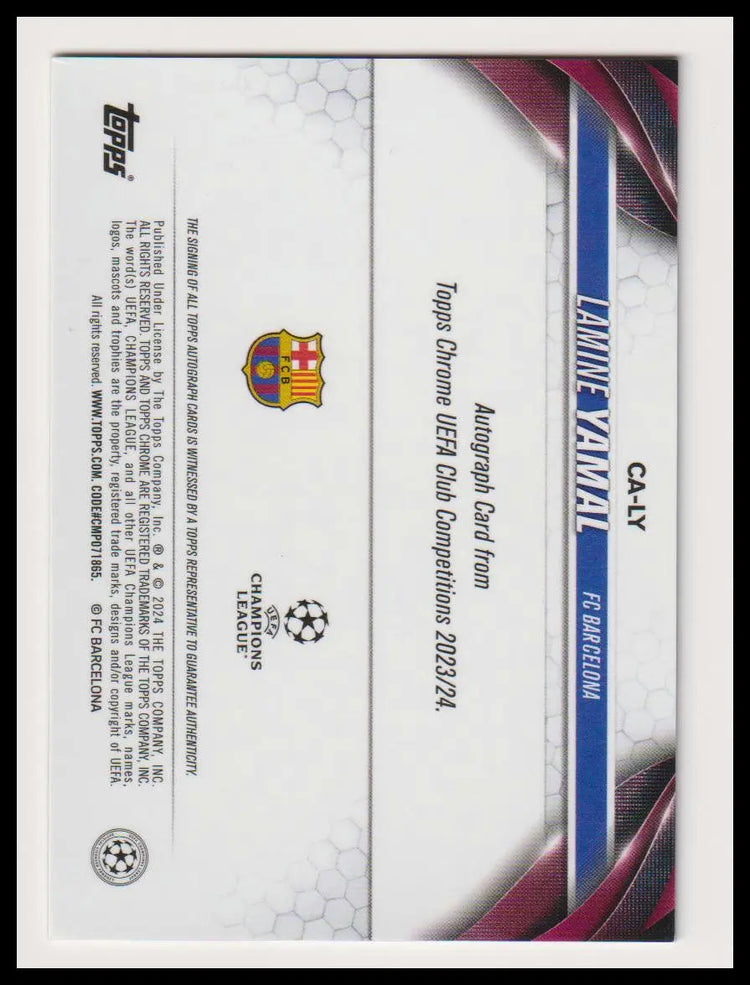 2023-24 Topps UCC Autograph Rookie Lamine Yamal Auto RC 