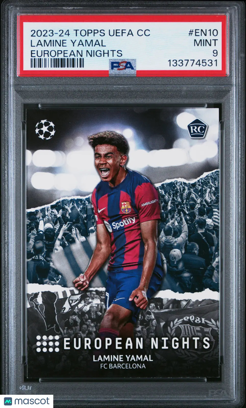 2023-24 Topps UEFA Club Competitions European Nights Lamine Yamal Rookie RC PSA 9 