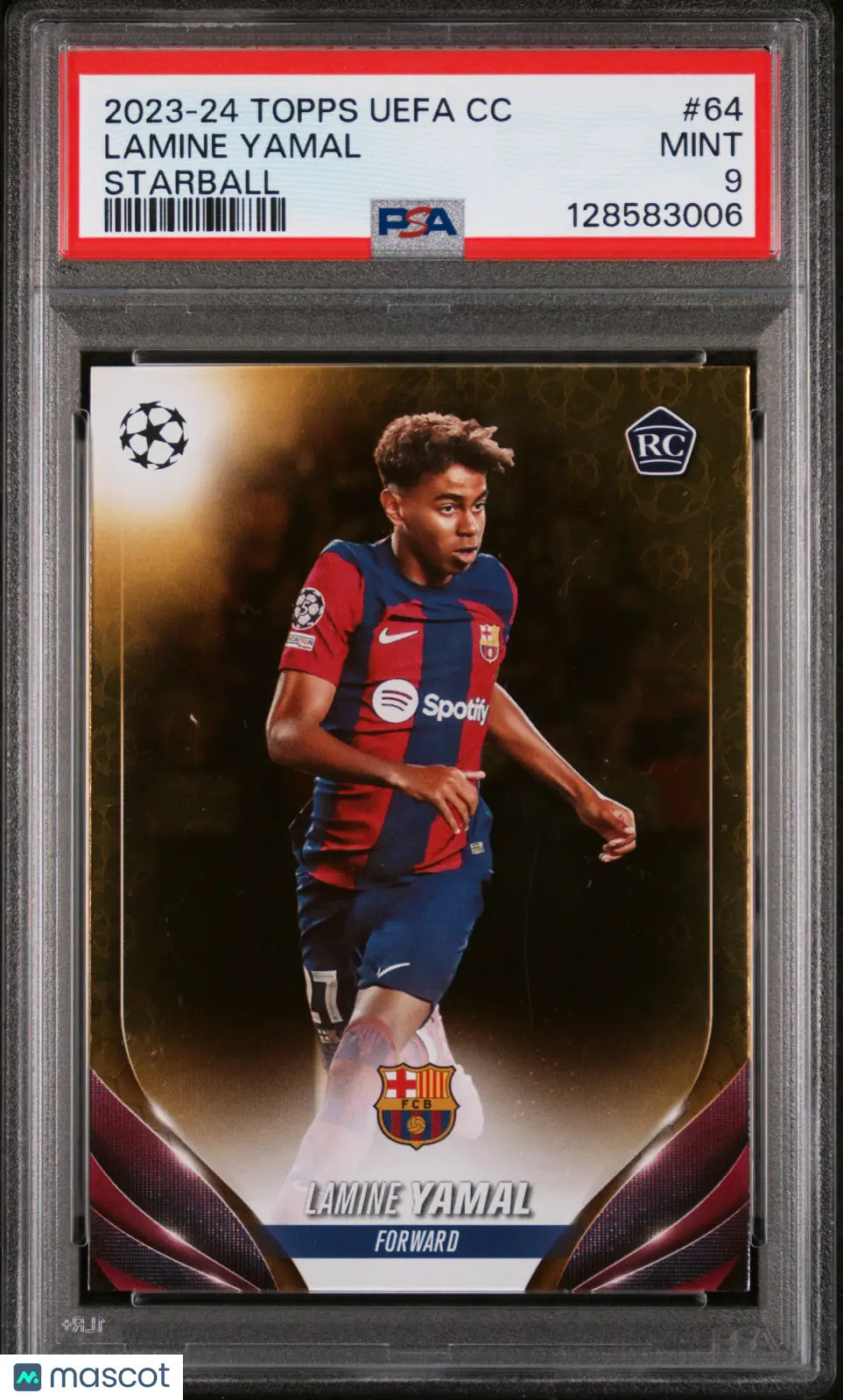 2023-24 Topps UEFA Club Competitions Lamine Yamal RC Rookie #64 Starball PSA 9 