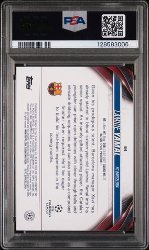 2023-24 Topps UEFA Club Competitions Lamine Yamal RC Rookie #64 Starball PSA 9 