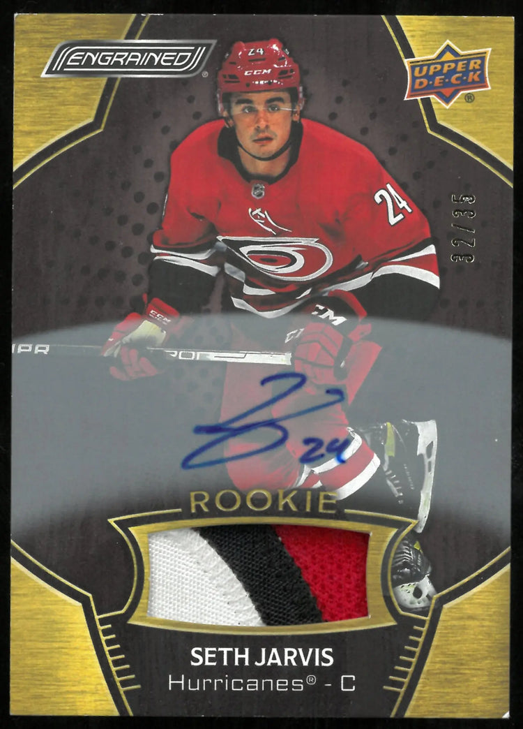 2023-24 UD Engrained Seth Jarvis RC '21-22 Mahogany Patch Auto /35 