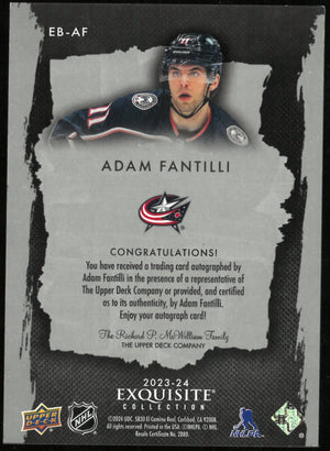 2023-24 UD Exquisite  Hockey Adam Fantilli RC Rookie Auto /25 