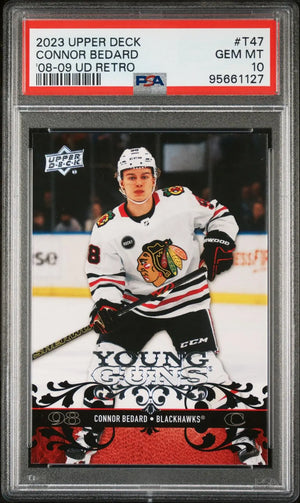 2023-24 UD Extended Series 08-09 UD Retro Rookie Young Guns Connor Bedard PSA 10 