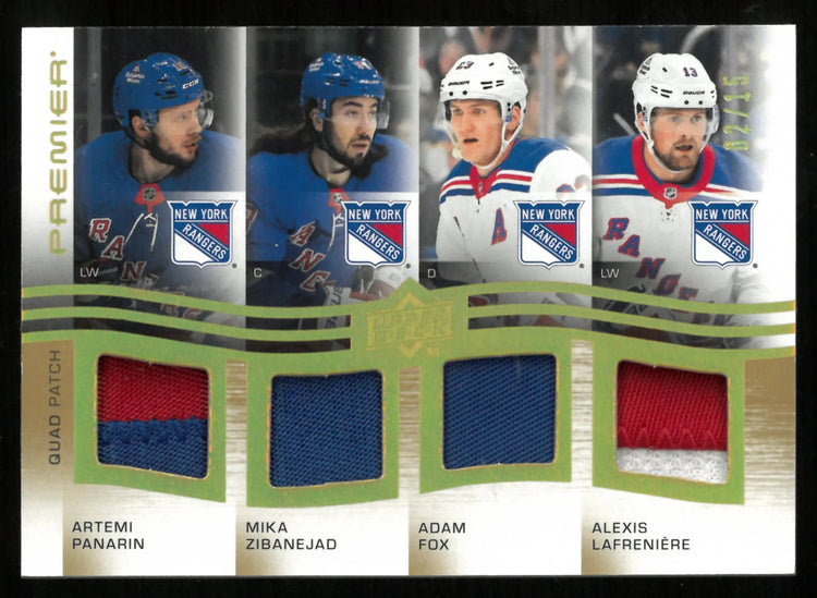 2023-24 UD Premier Panarin Zibanejad Fox Lafreniere Quad Patch /15 