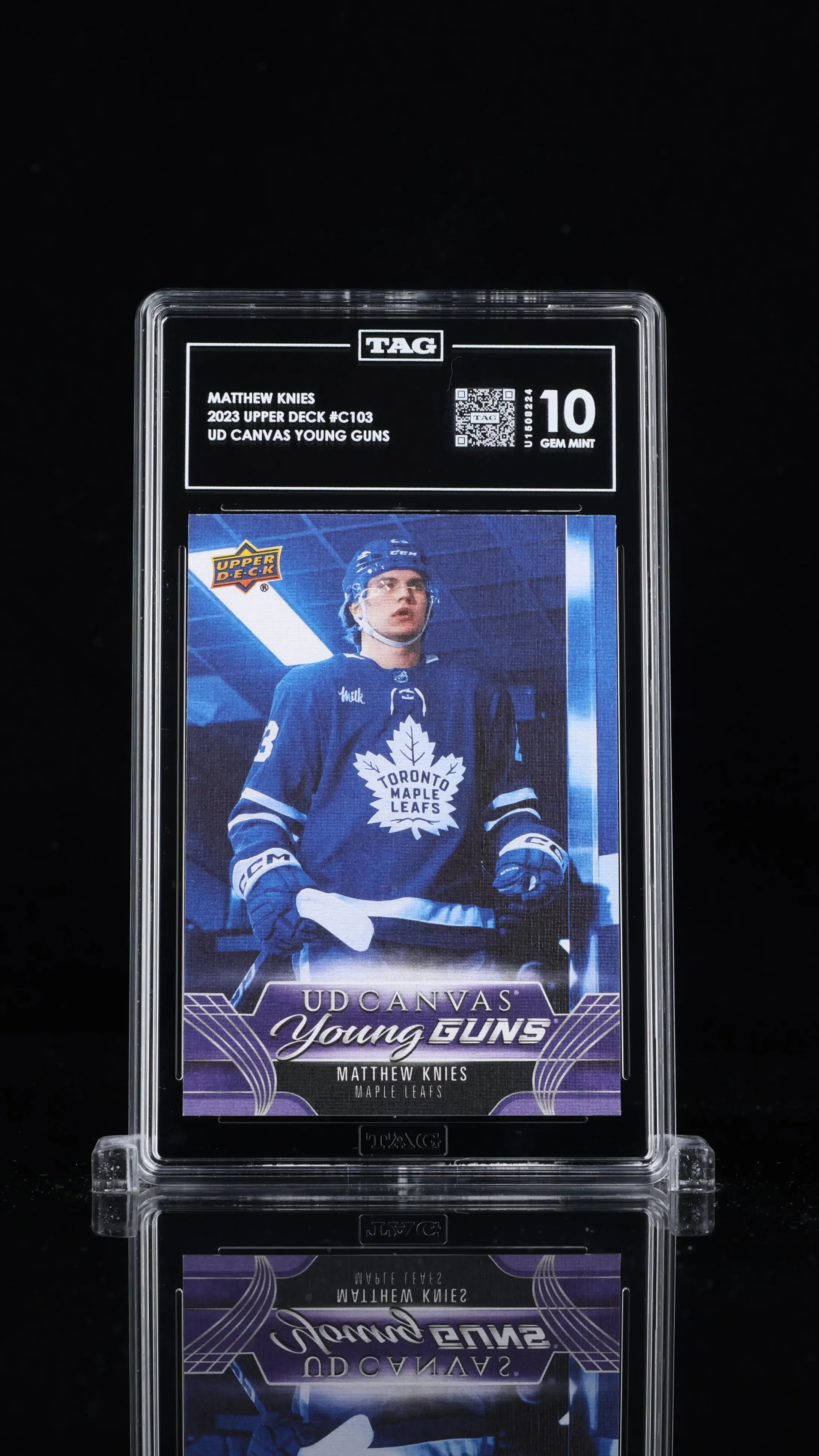 2023-24 UD Series 1 Canvas Young Guns Rookie Matthew Knies RC TAG 10 