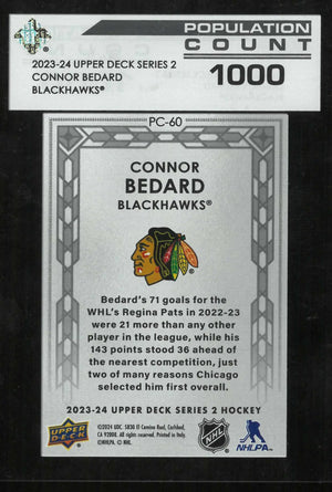 2023-24 UD Series 2 Rookie Population Count 1000 Connor Bedard RC #CB1 