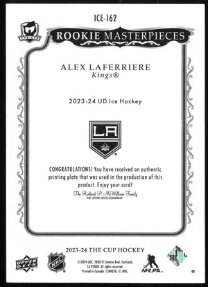 2023-24 UD The Cup Alex Laferriere RC Masterpieces Cyan Printing Plate 1/1 