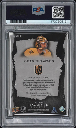 2023-24 UD The Cup Exquisite Coll. Logan Thompson Black & Gold Auto 5/5 PSA 6 