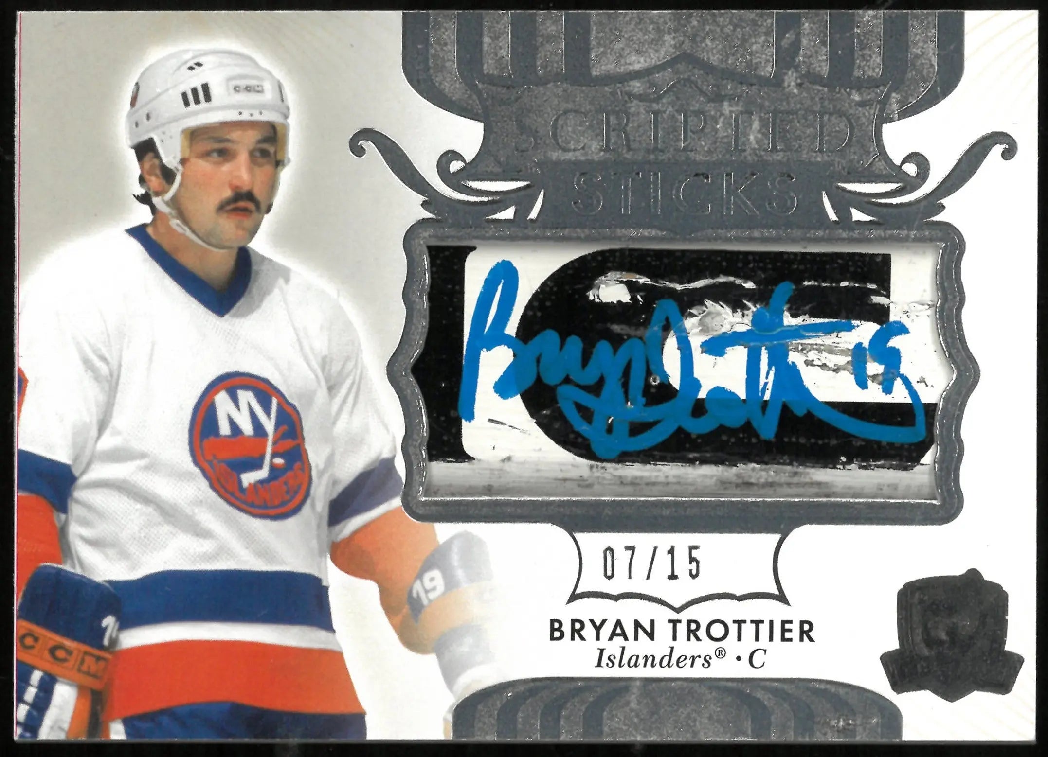 2023-24 UD The Cup Hockey Bryan Trottier Scripted Sticks Auto /15 
