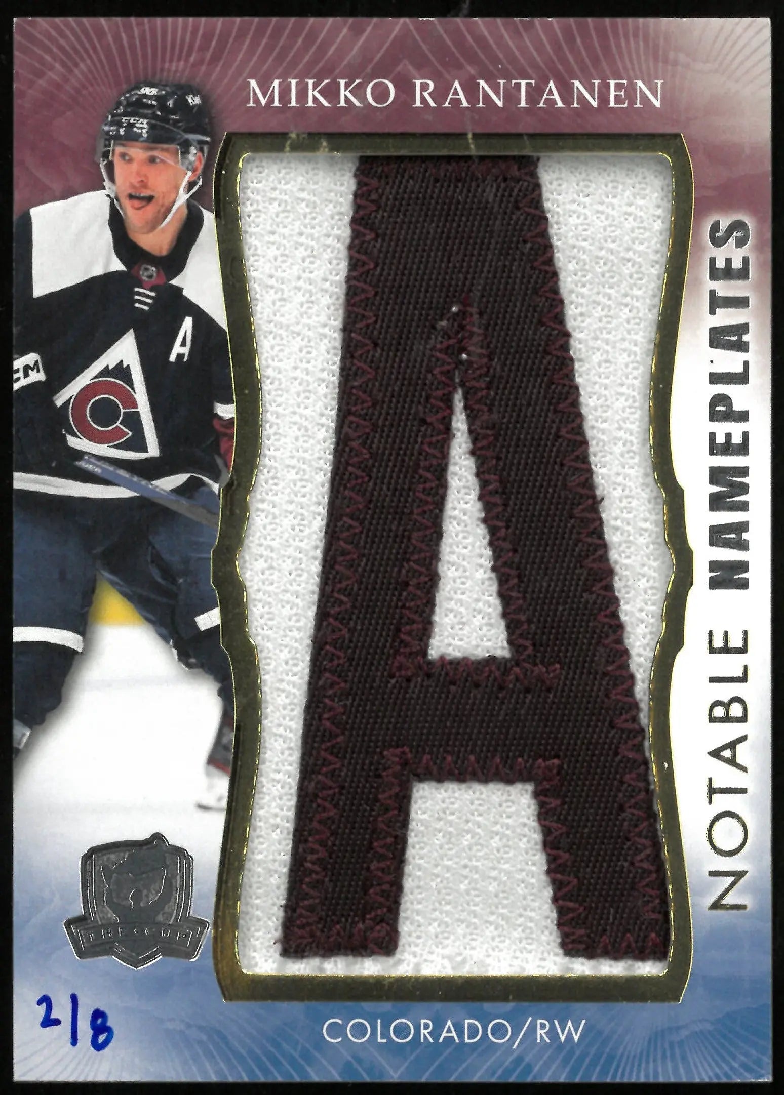 2023-24 UD The Cup Hockey Mikko Rantanen Notable Nameplates Patch  /8 