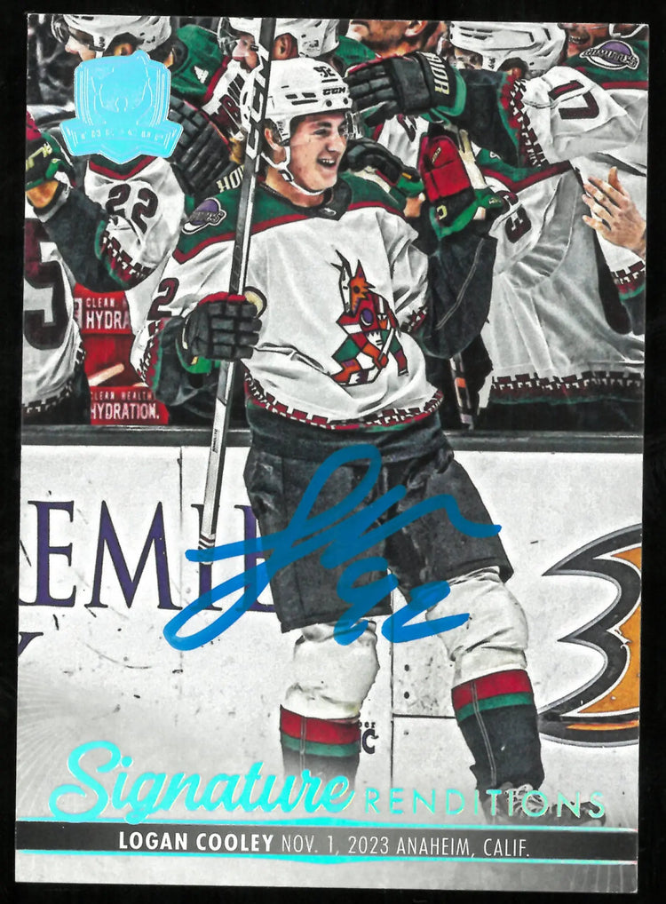 2023-24 UD The Cup Logan Cooley RC Rookie Auto Renditions 