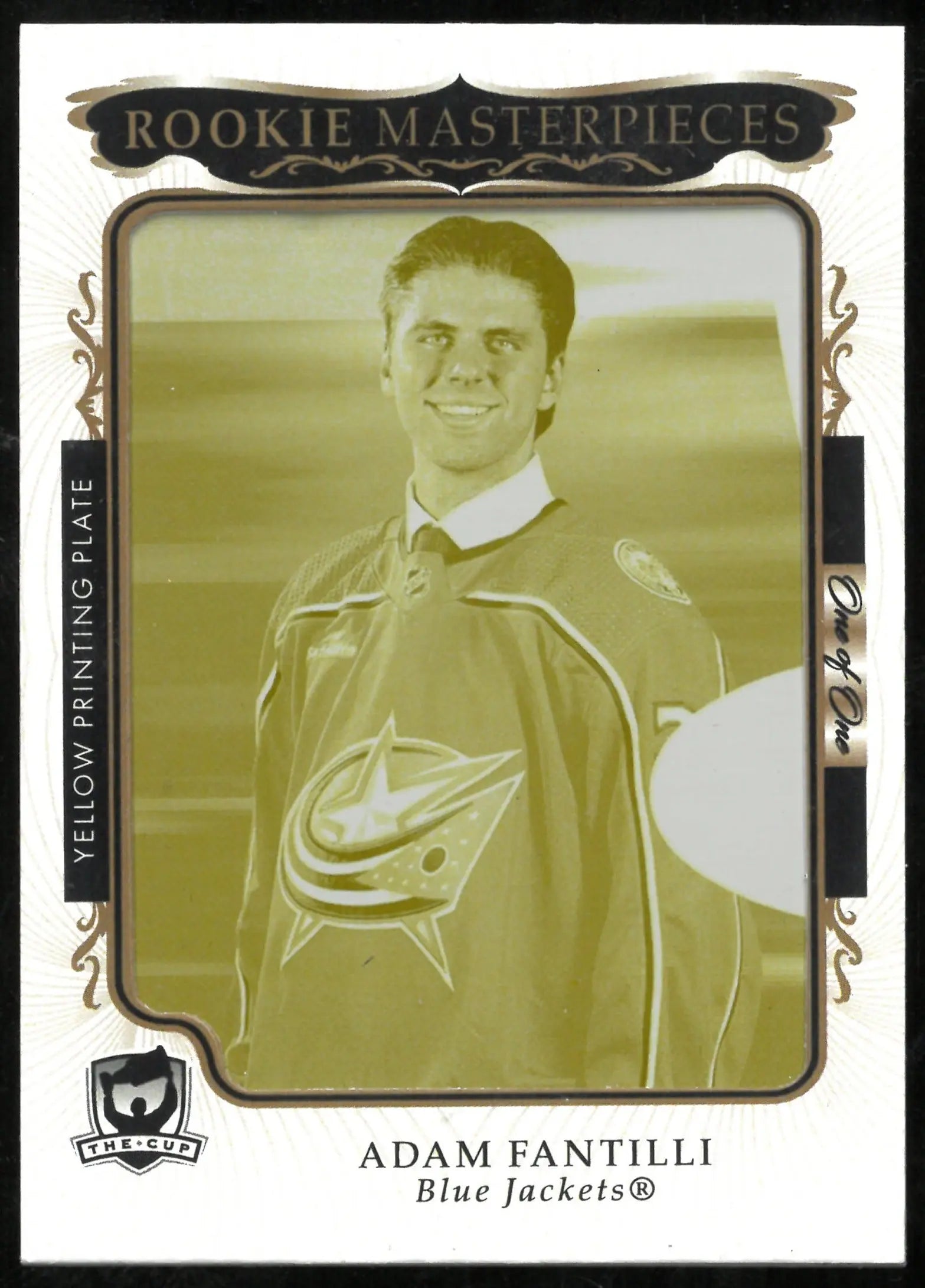 2023-24 UD The Cup Rookie Masterpieces Yellow Printing Plate Adam Fantilli 1/1 /1 