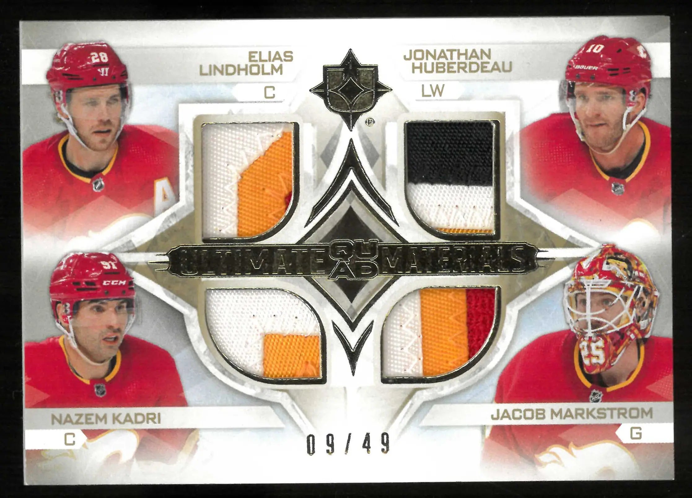 2023-24 UD UC Ultimate Materials Gold Patch Larkin DeBrincat Raymond Seider /49 