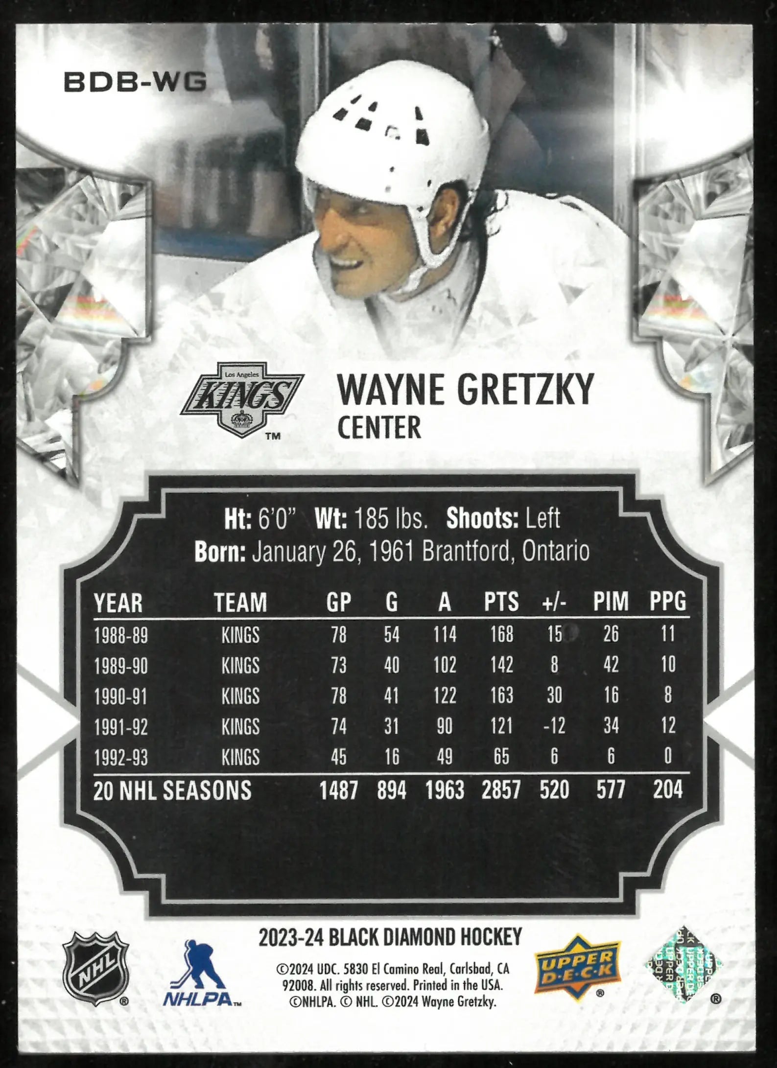 2023-24 Upper Deck Black Diamond Green Wayne Gretzky /10 