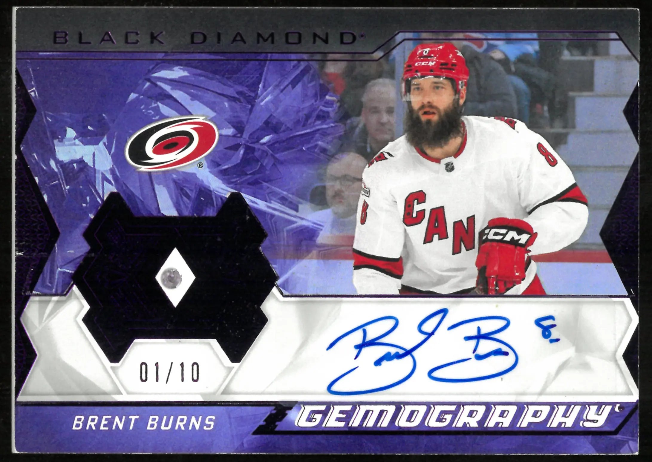 2023-24 Upper Deck Black Diamond Purple Gemography Brent Burns /10 