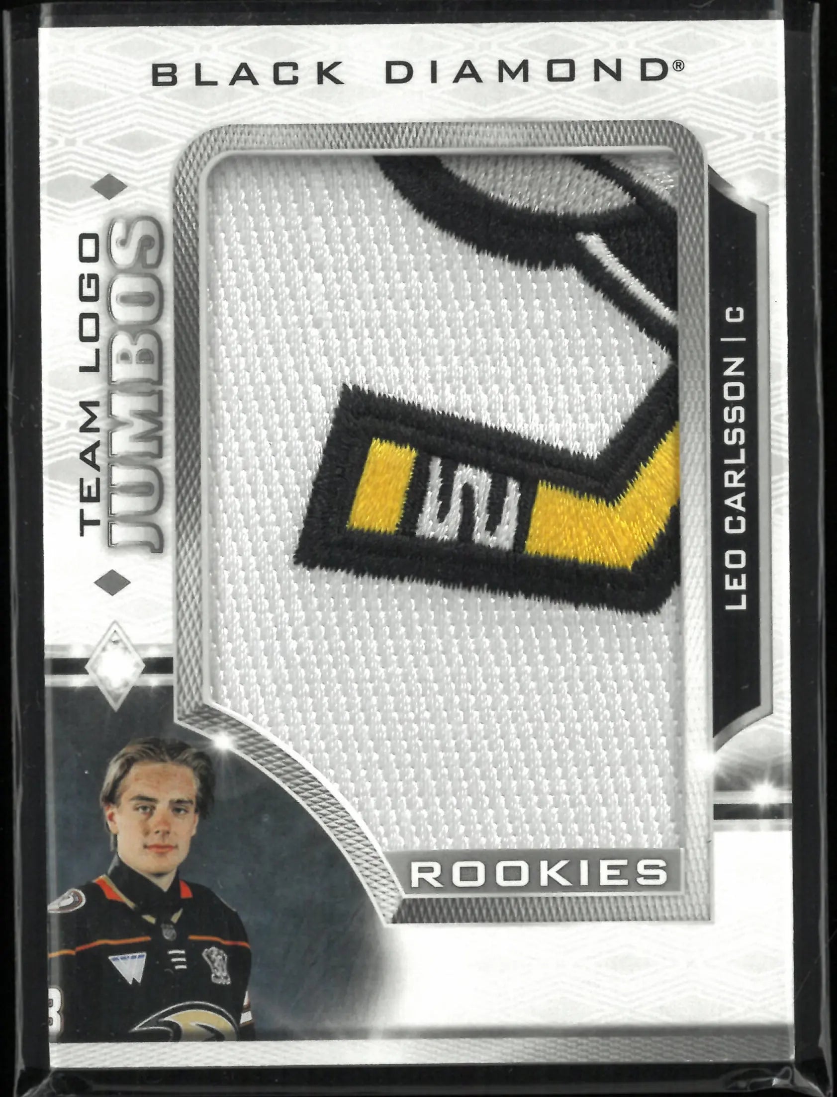 2023-24 Upper Deck Black Diamond Rookie Team Logo Jumbos Leo Carlsson RC 
