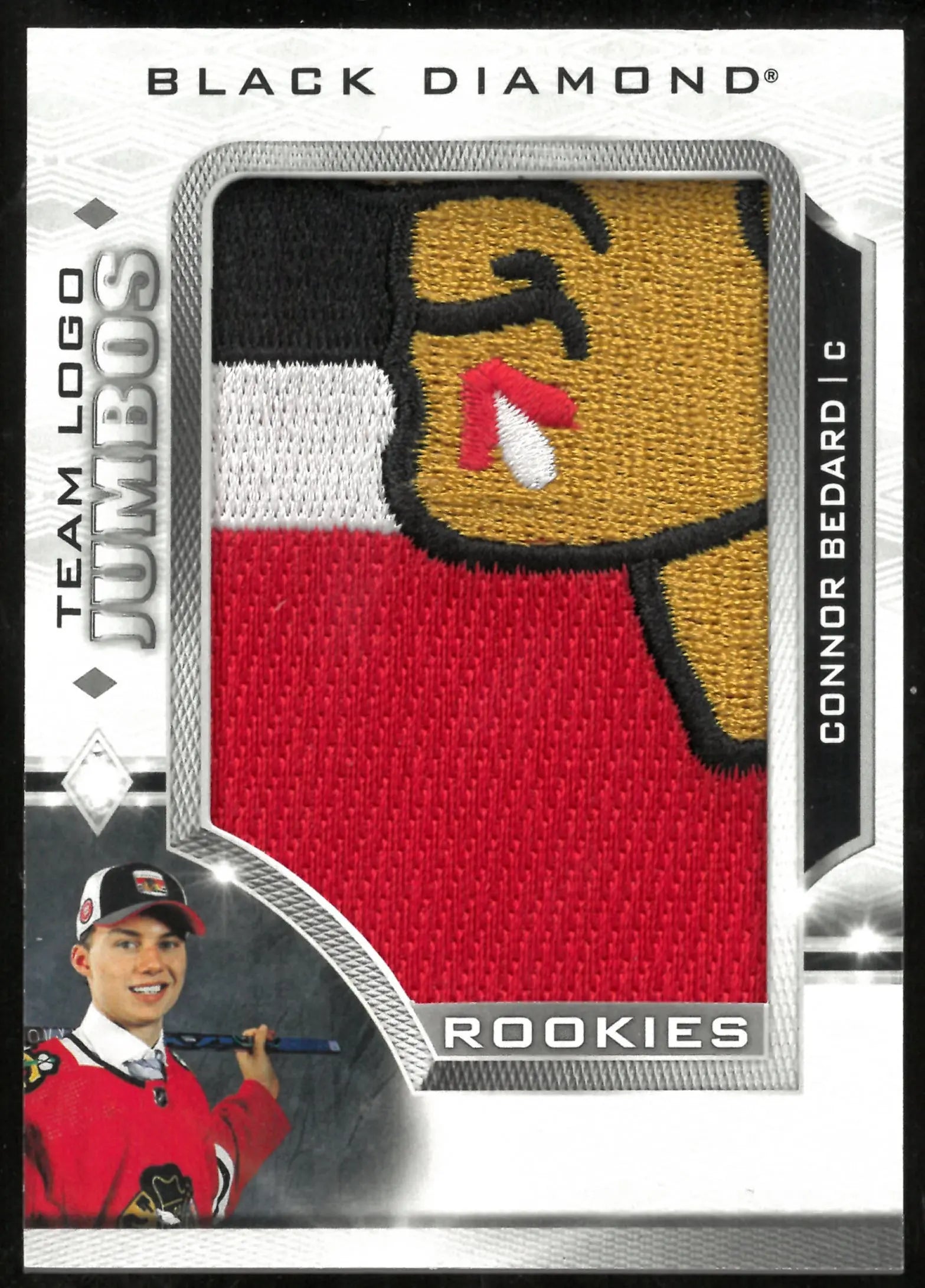 2023-24 Upper Deck Black Diamond Rookie Team Logo Jumbos Patch Connor Bedard 