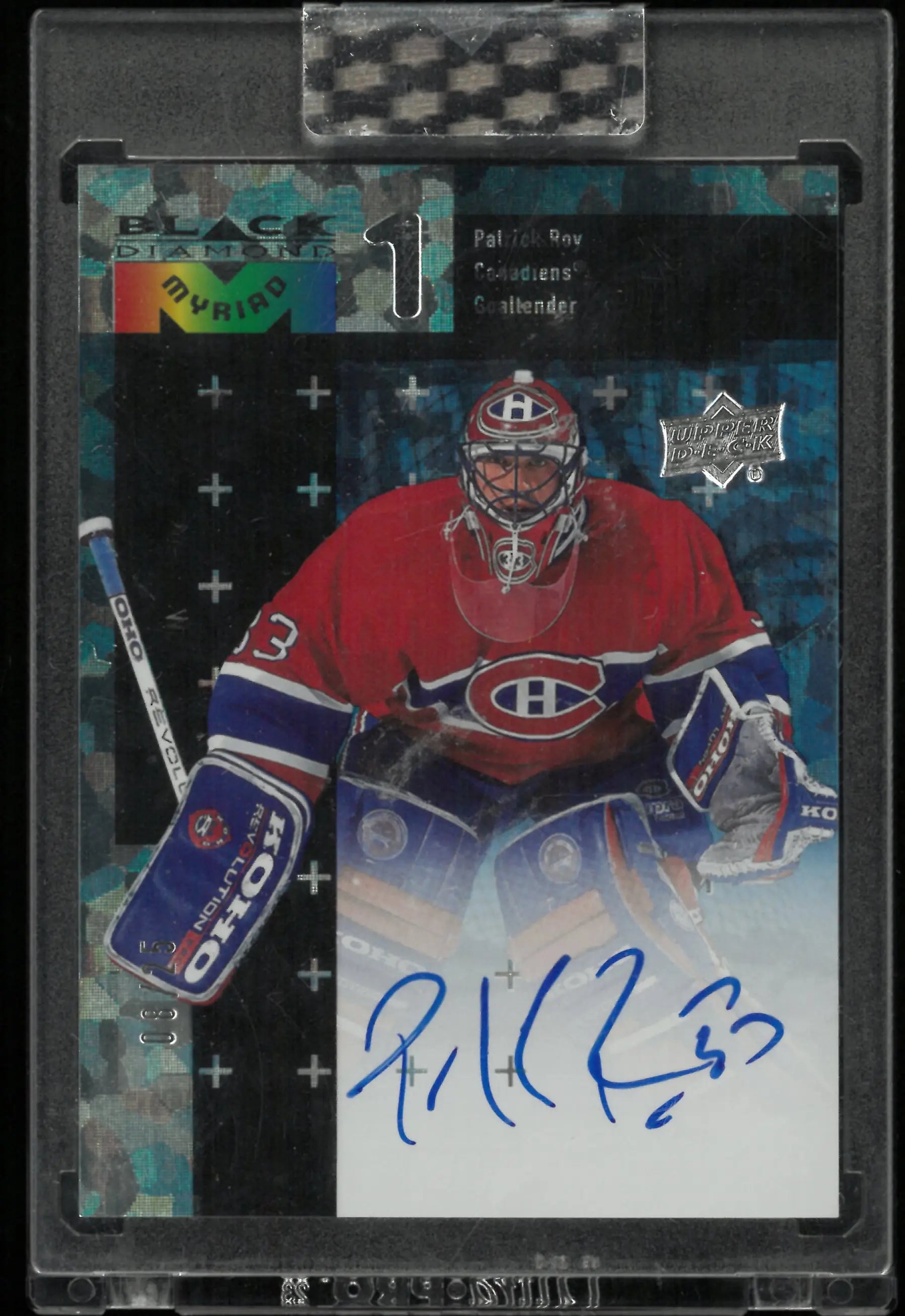 2023-24 Upper Deck Clear Cut Black Diamond Myriad Patrick Roy Autograph Auto /25 