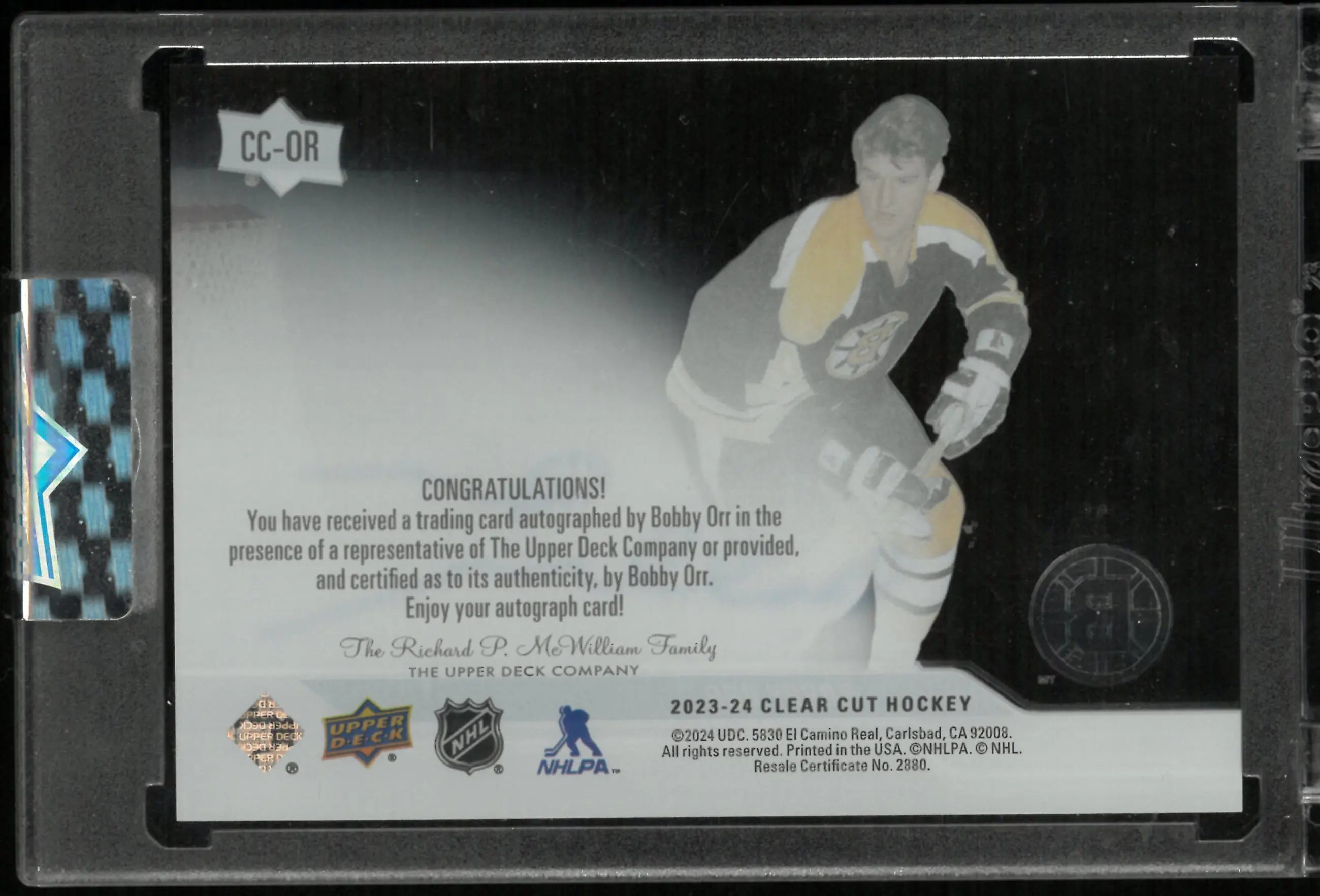 2023-24 Upper Deck Clear Cut Bobby Orr Autograph 