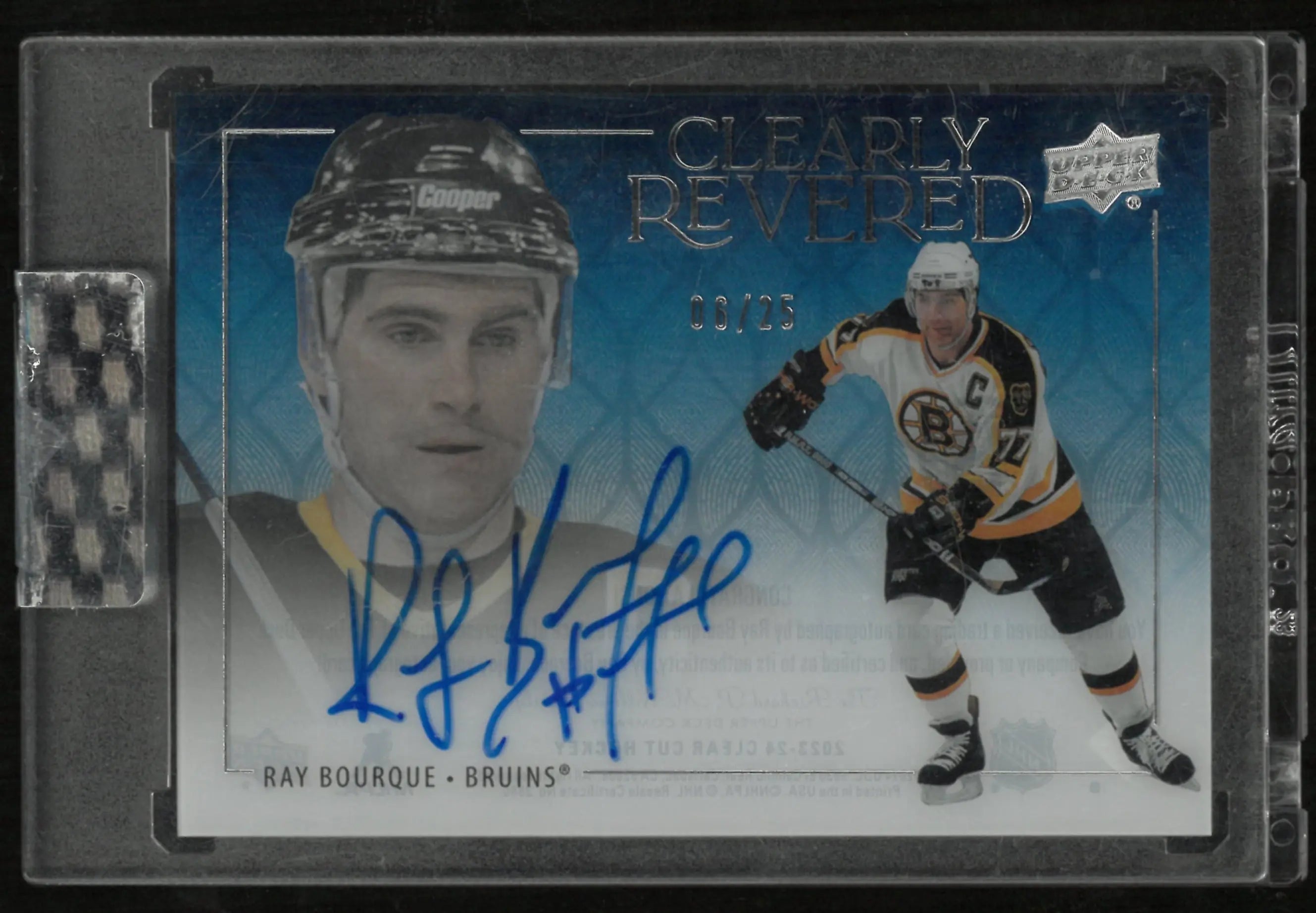 2023-24 Upper Deck Clear Cut Hockey Clearly Revered Ray Bourque Autograph /25 