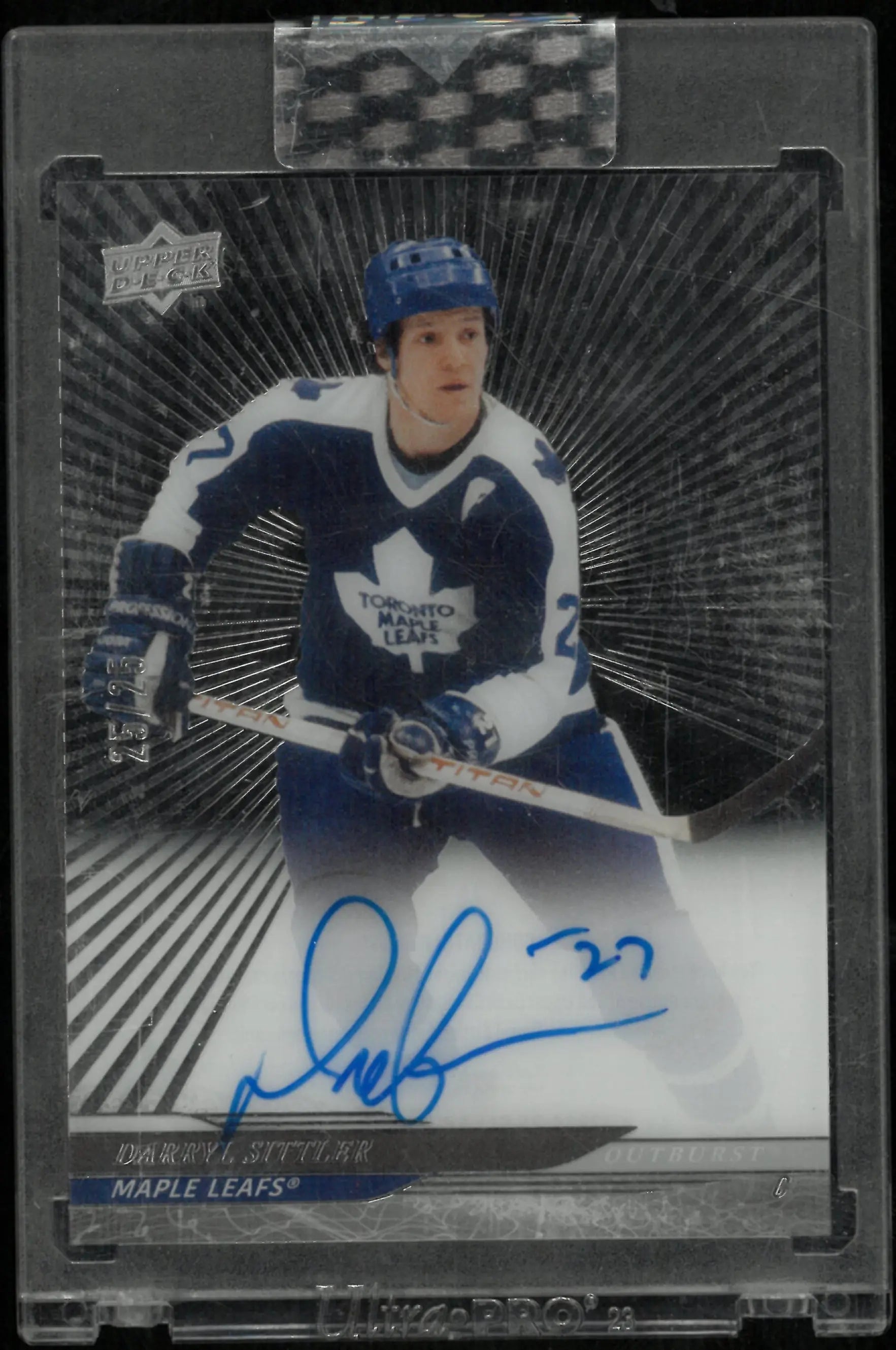 2023-24 Upper Deck Clear Cut Hockey Outburst Auto Darryl Sittler /25 