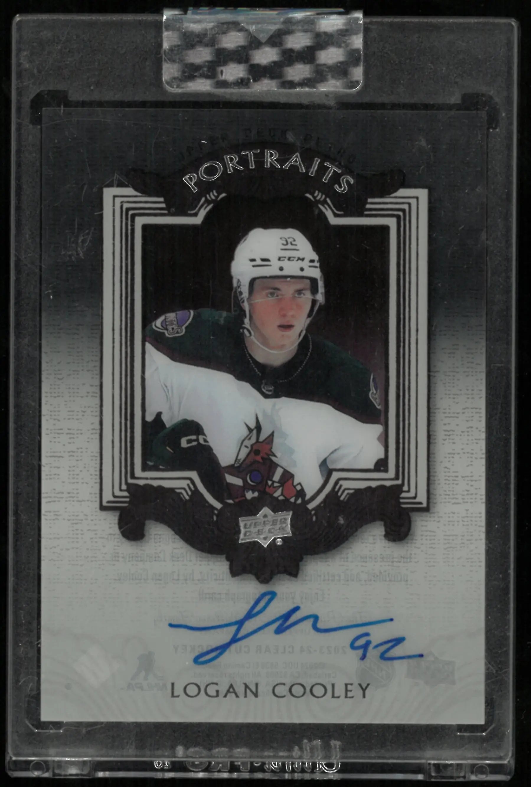 2023-24 Upper Deck Clear Cut Logan Cooley RC Rookie UD Portraits Auto 