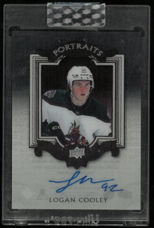 2023-24 Upper Deck Clear Cut Logan Cooley RC Rookie UD Portraits Auto 