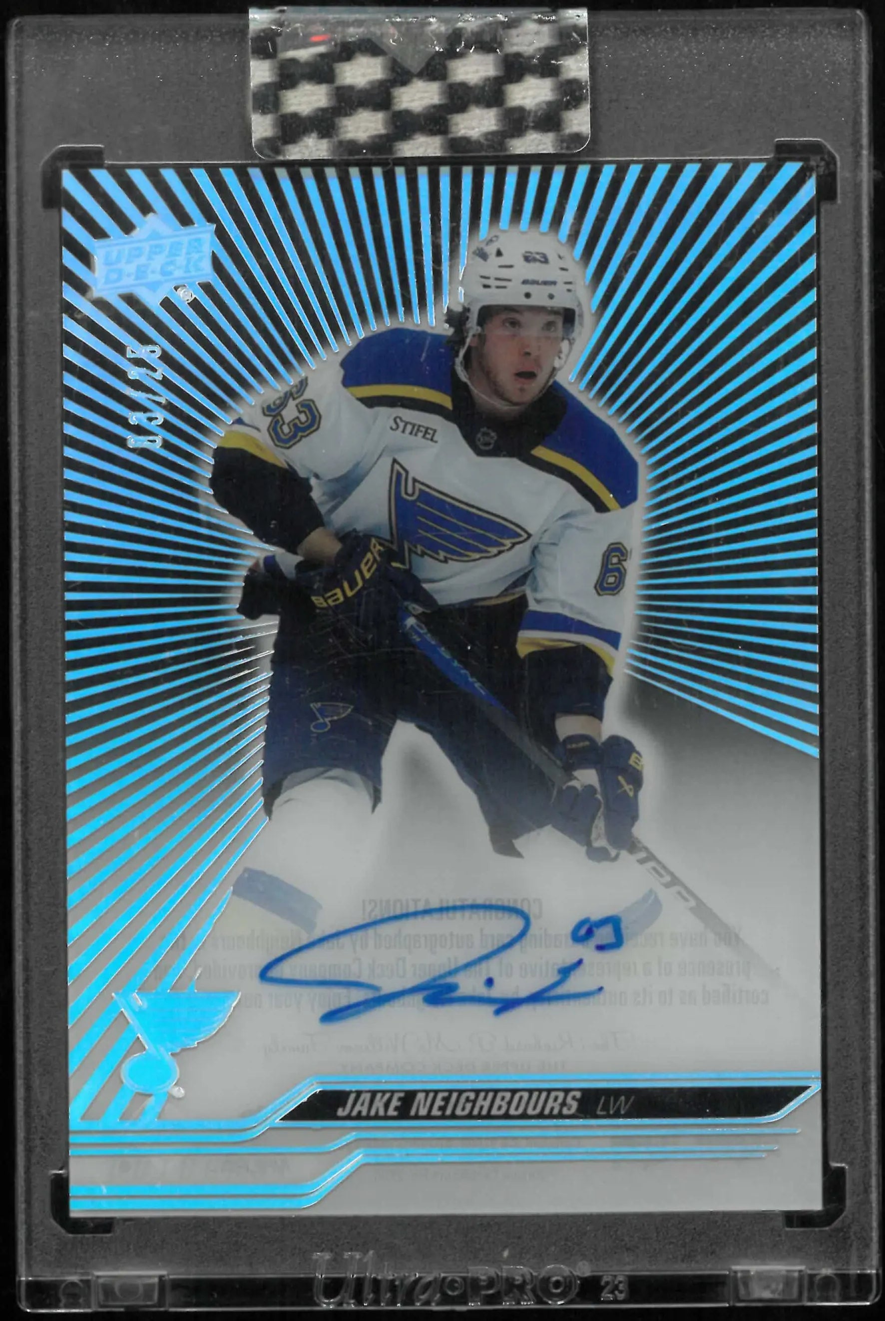 2023-24 Upper Deck Clear Cut Outburst Autograph Jake Neighbours Auto /25 