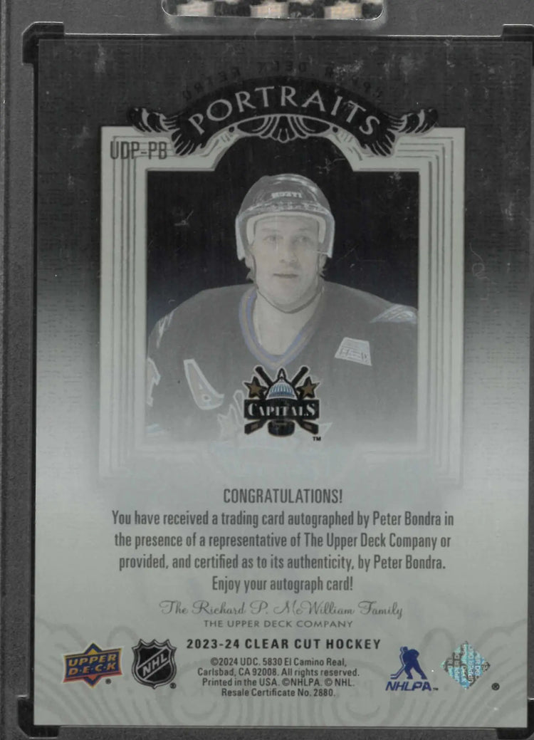 2023-24 Upper Deck Clear Cut Portraits Autograph Peter Bondra Auto 