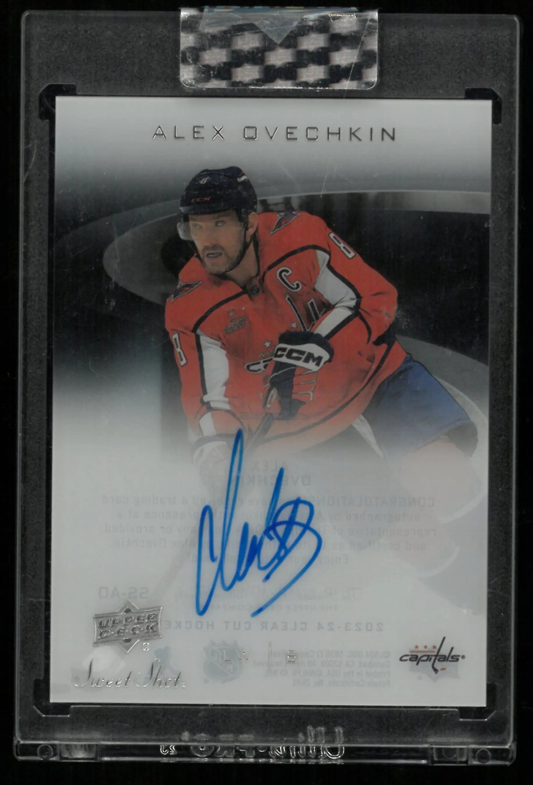 2023-24 Upper Deck Clear Cut Sweet Shot Alexander Ovechkin Autograph Auto SSP 