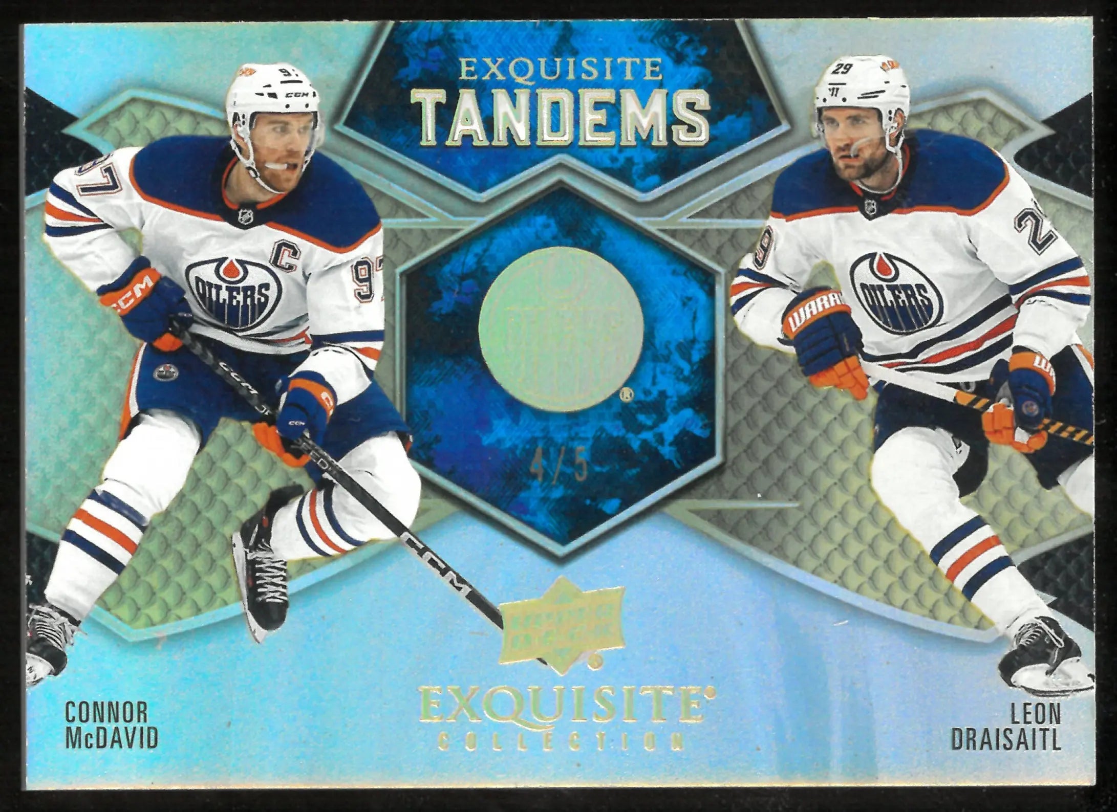 2023-24 Upper Deck Exquisite Collection Exquisite Tandems McDavid Draisaitl /5 