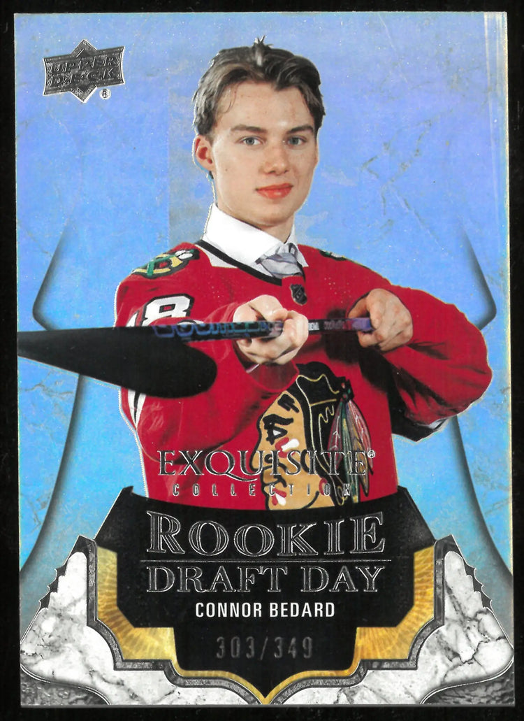 2023-24 Upper Deck Exquisite Collection Rookie Draft Day Connor Bedard /349 