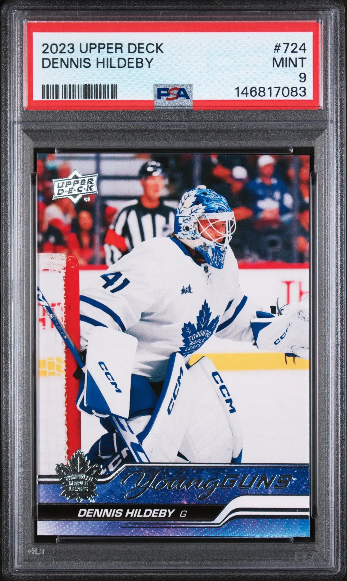 2023-24 Upper Deck Extended Series Dennis Hildeby Young Guns RC #724 PSA 9 