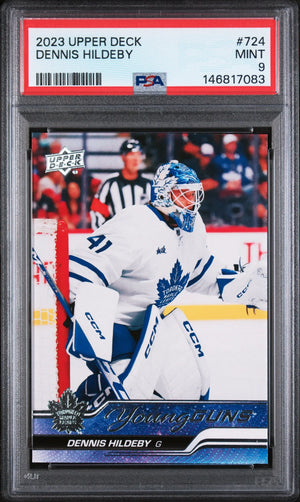 2023-24 Upper Deck Extended Series Dennis Hildeby Young Guns RC #724 PSA 9 