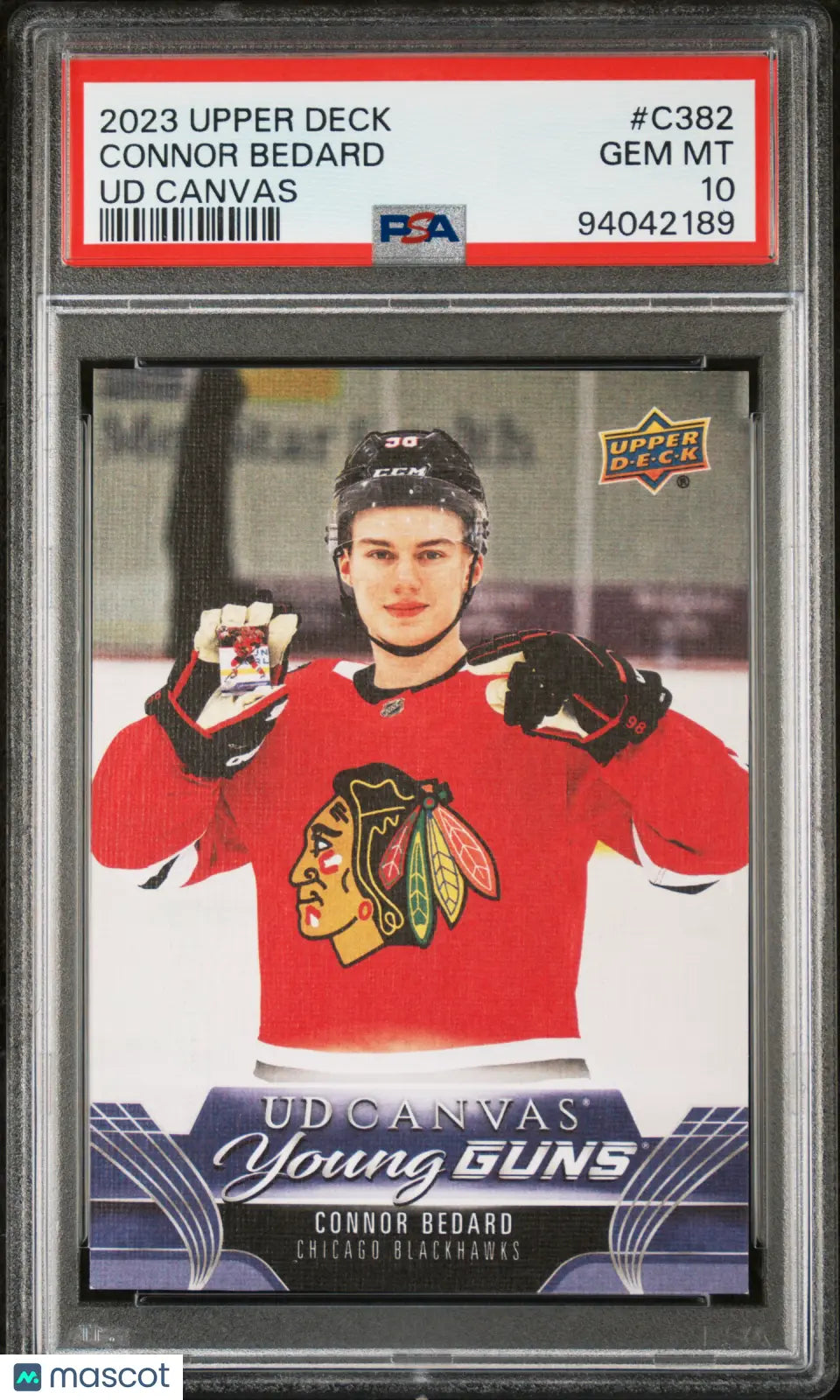 2023-24 Upper Deck Extended Series UD Canvas Young Guns RC Connor Bedard PSA 10 