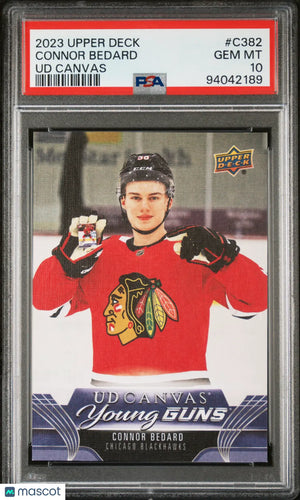 2023-24 Upper Deck Extended Series UD Canvas Young Guns RC Connor Bedard PSA 10 
