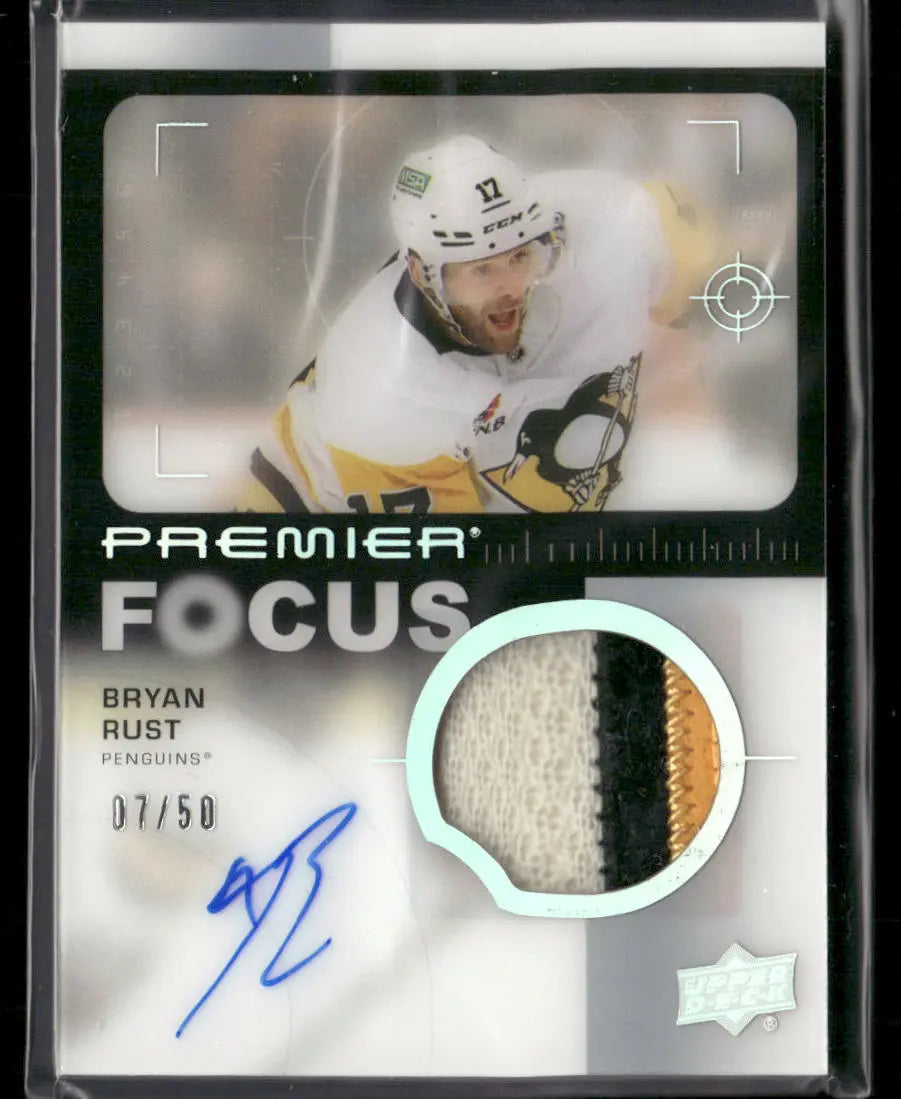 2023-24 Upper Deck Premier Focus Patch Auto Bryan Rust /50 