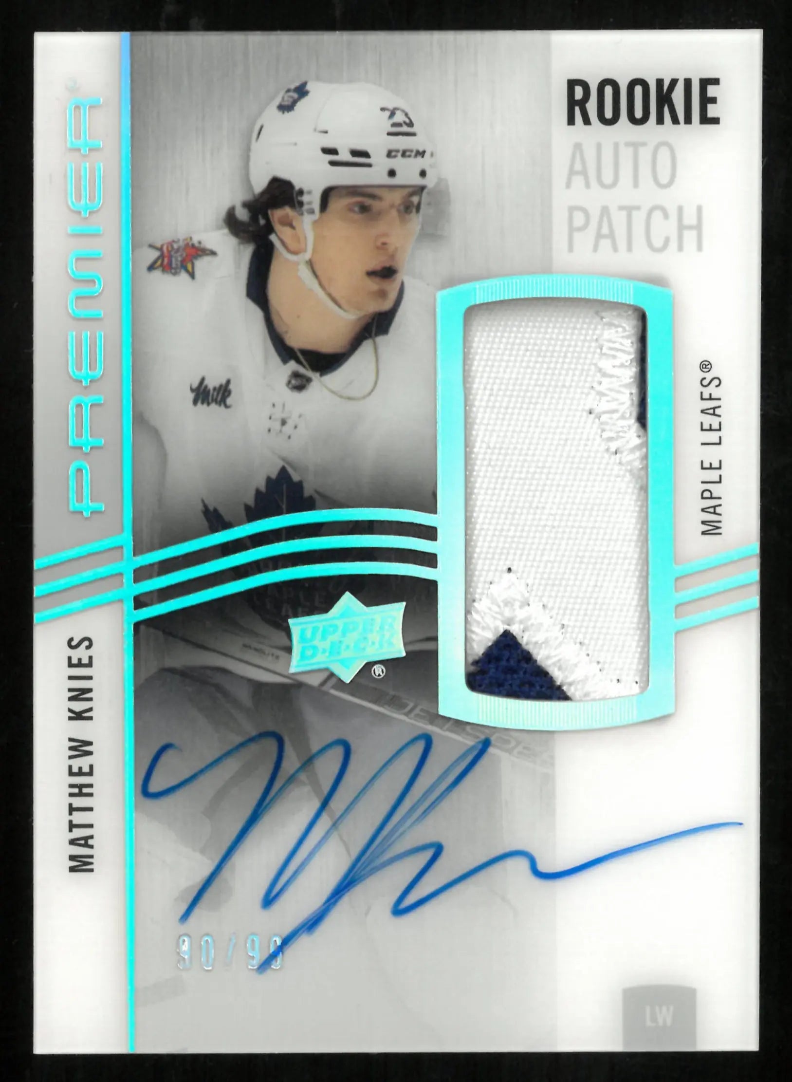 2023-24 Upper Deck Premier Matthew Knies RC Rookie Patch Auto /99 