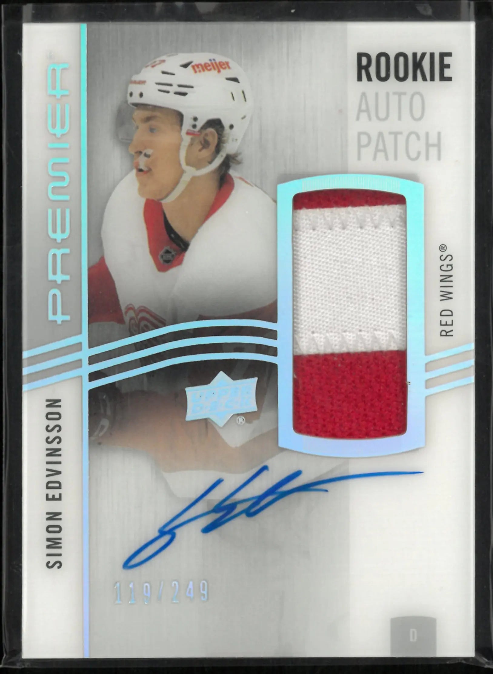 2023-24 Upper Deck Premier Rookie Auto Patch Simon Edvinsson /249 