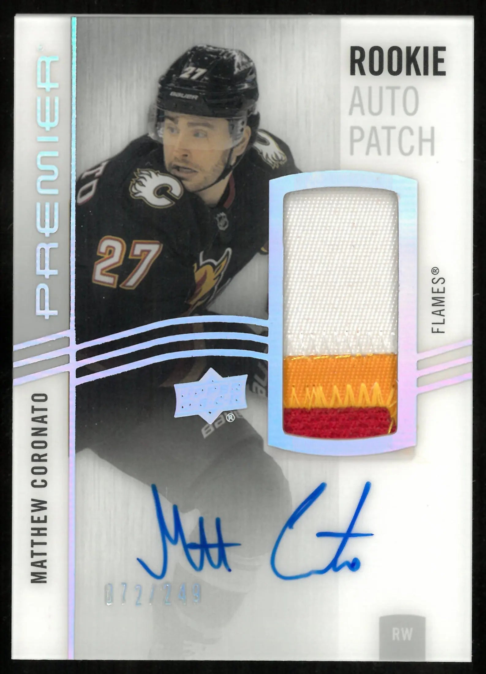 2023-24 Upper Deck Premier Rookie Patch Auto Matthew Coronato /249 