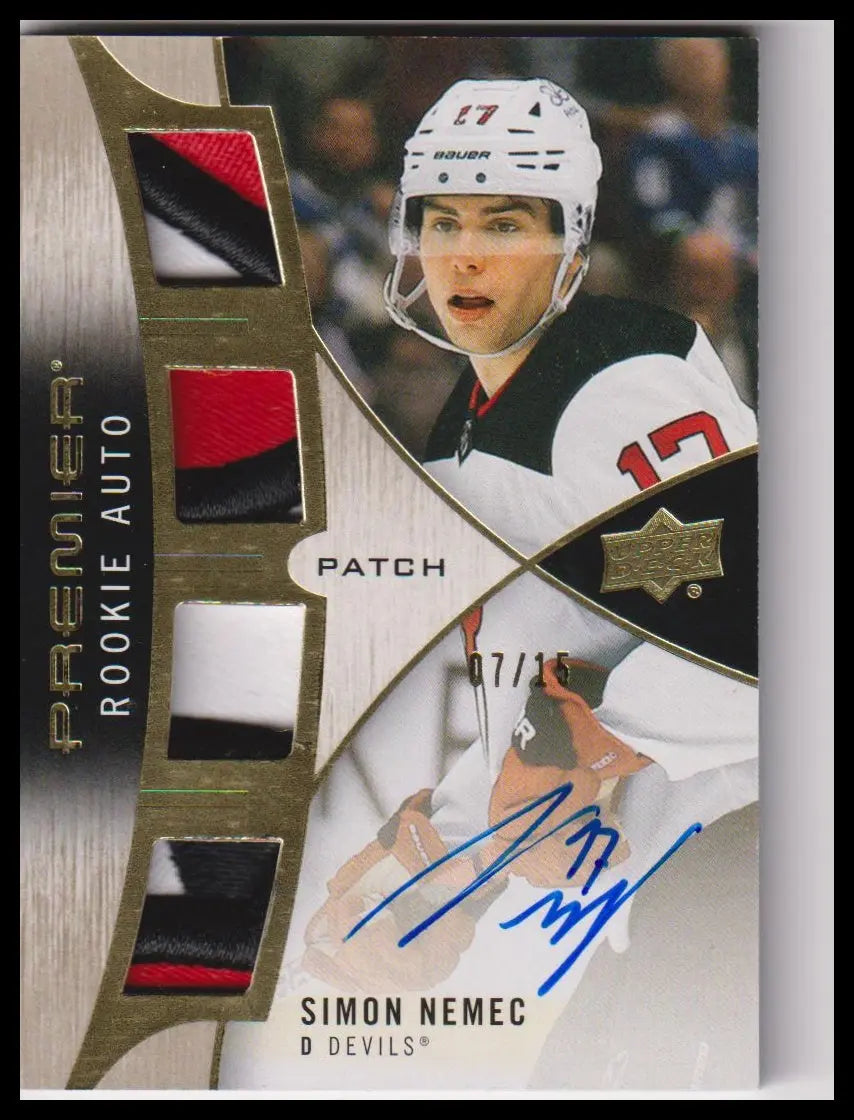 2023-24 Upper Deck Premier Simon Nemec 2023 Premier Rookie Auto Patch #/15 