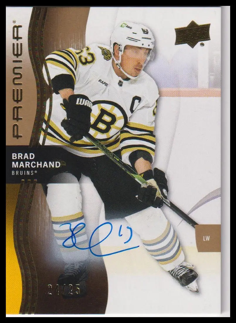 2023-24 Upper Deck Premier #29 Brad Marchand Auto Gold #/25 