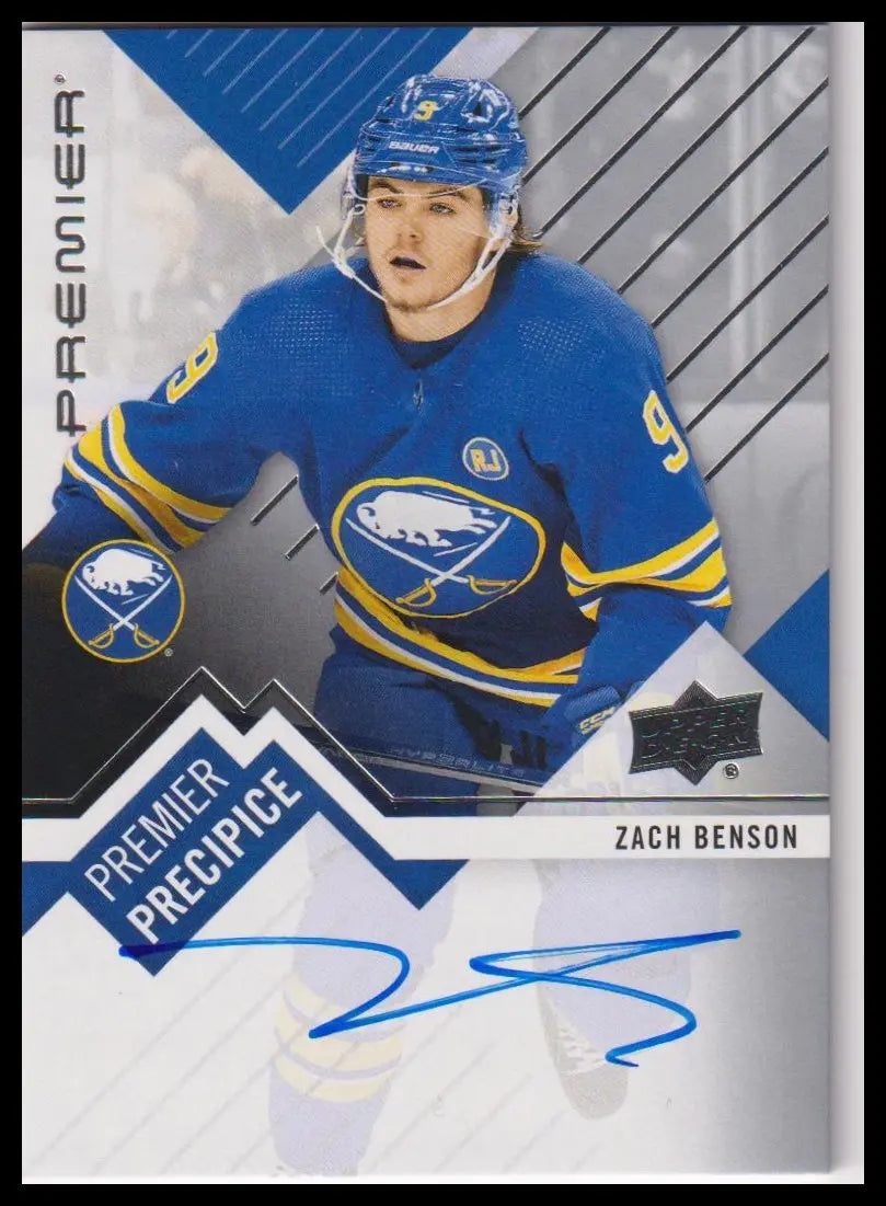 2023-24 Upper Deck Premier #PPR-ZB Zach Benson Premier Precipice Auto Rookies 