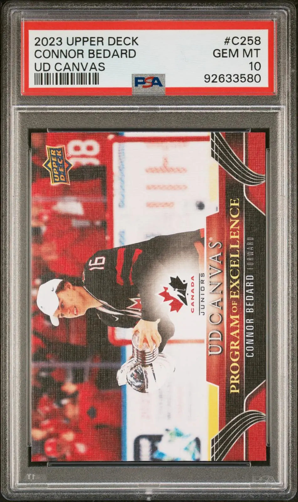 2023-24 Upper Deck S2 UD Canvas Program of Excellence Connor Bedard PSA 10 