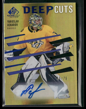 2023-24 Upper Deck SP Game Used Gold Deep Cuts Yaroslav Askarov /75 